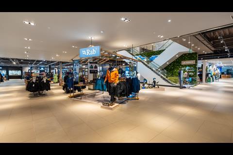 Rab products on display at Go Outdoors York store